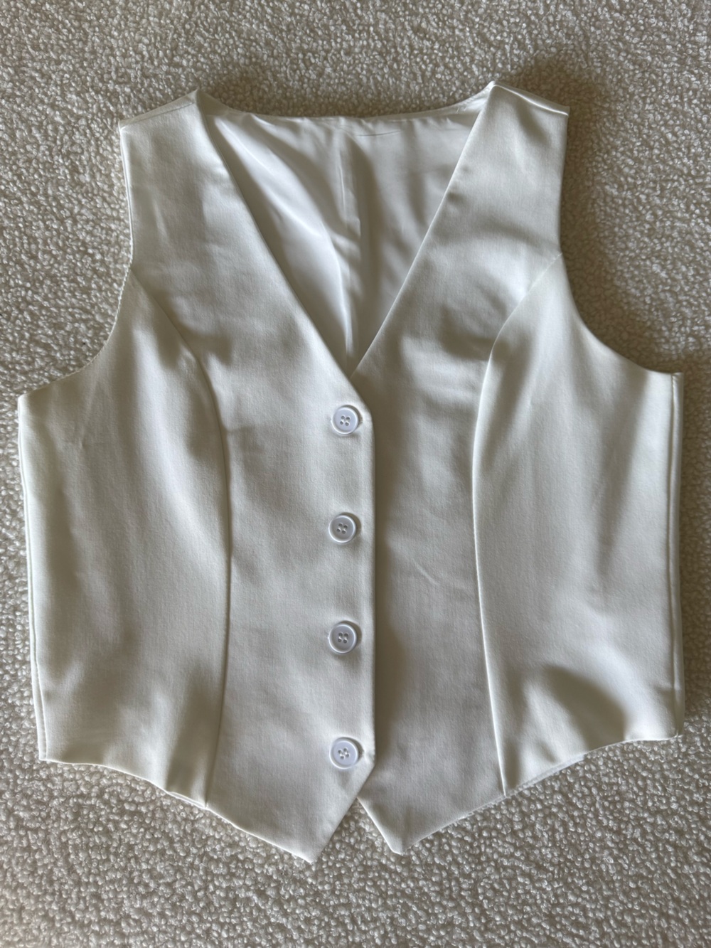 Classic Women's White Button Vest Size Small